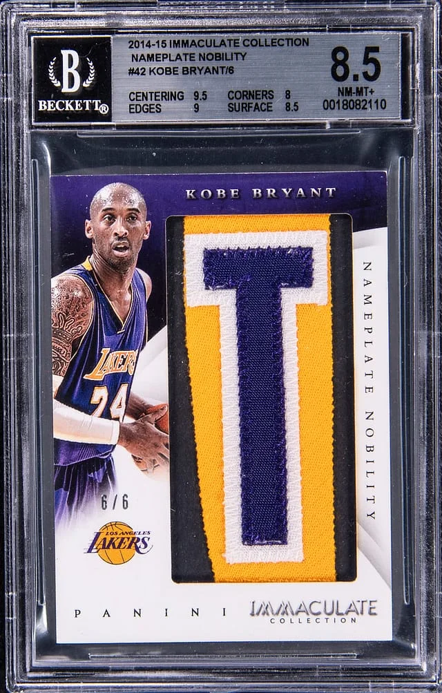 2014-15 Panini Immaculate Collection Kobe Bryant Nameplate Nobility #42 card image
