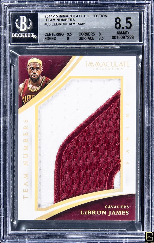2014-15 Panini Immaculate Collection LeBron James Team Numbers #63 card image