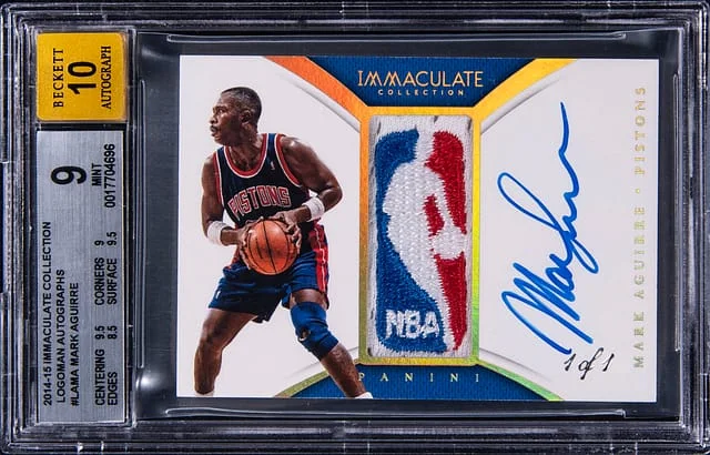 2014-15 Panini Immaculate Collection Mark Aguirre Logoman Autographs #LA-MA card image