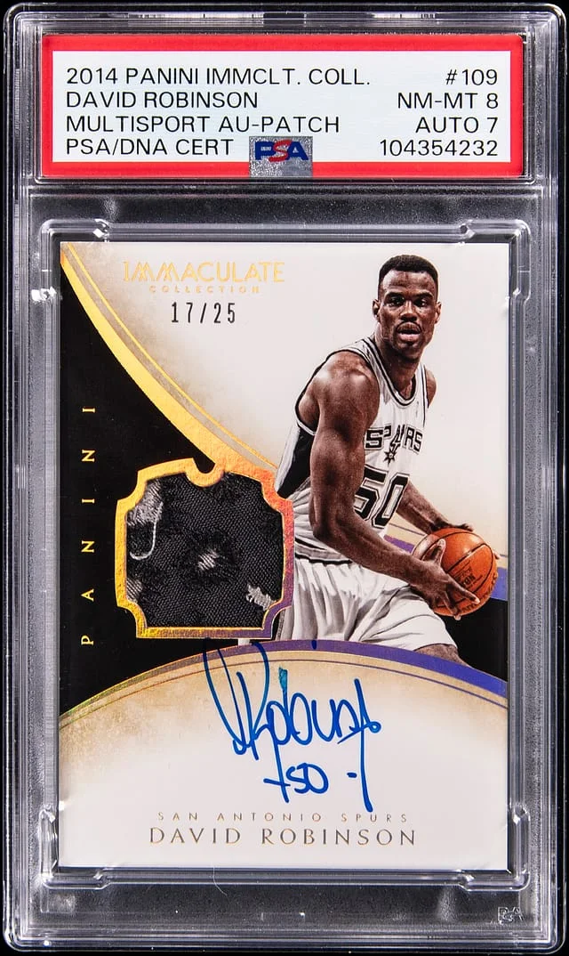 2014-15 Panini Immaculate David Robinson Multisport Autograph Patch #109 card image
