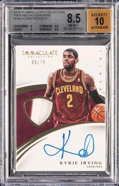 2014-15 Panini Immaculate Kyrie Irving Patches Autographs #PA-KI card image
