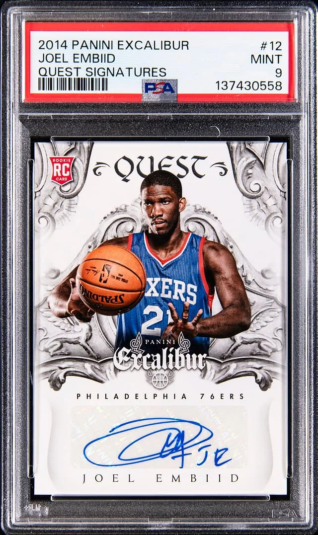 2014-15 Panini Joel Embiid Excalibur Quest Signatures #12 card image