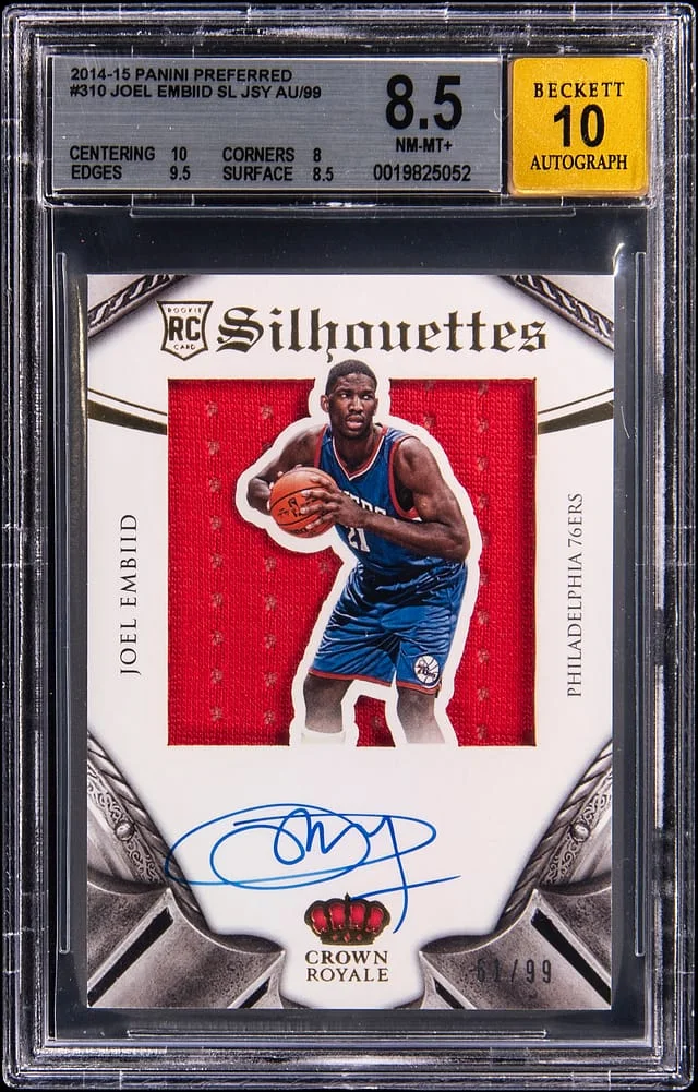 2014-15 Panini Joel Embiid Preferred Crown Royale Silhouettes #310 card image