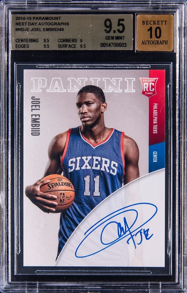 2014-15 Panini Joel Embiid Paramount Next Day Autographs #ND-JE card image