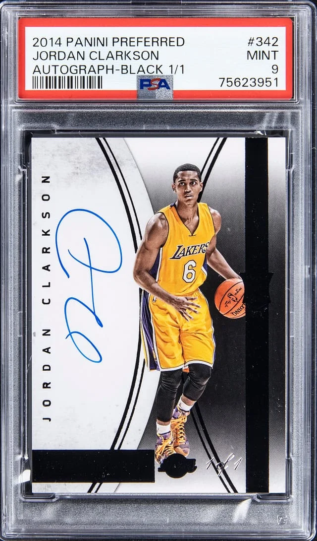 2014-15 Panini Jordan Clarkson Preferred Autograph Black #342 card image