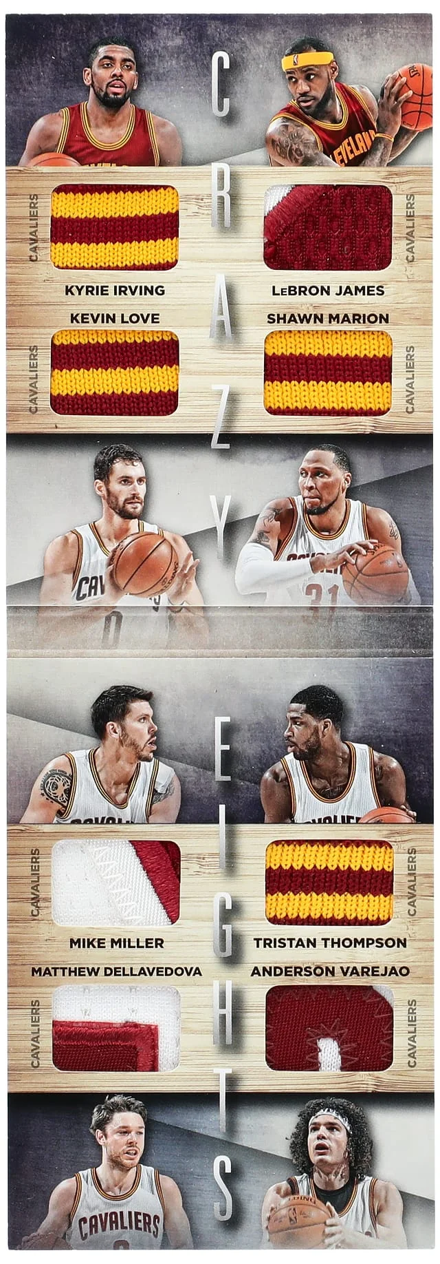 2014-15 Panini Kyrie Irving/LeBron James/Kevin Love/Shawn Marion/Mike Miller/Tristan Thompson/Matthew Dellavedova/Anderson Varejao Preferred Crazy Eights #2 card image