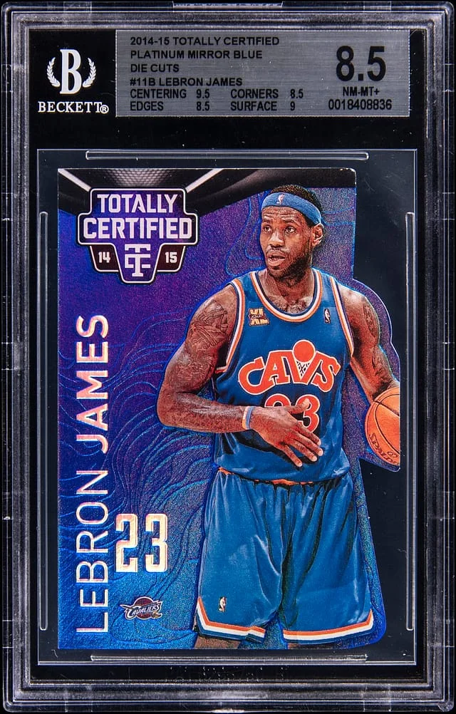 2014-15 Panini LeBron James Totally Certified Platinum Mirror Blue Die-Cuts #11 card image