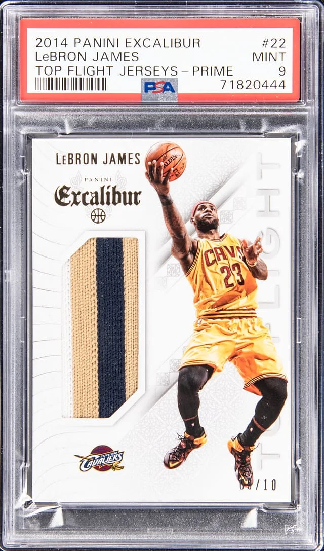 2014-15 Panini LeBron James Excalibur Top Flight Jerseys Prime #22 card image