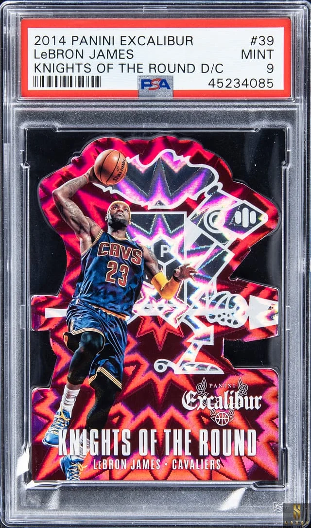 2014-15 Panini LeBron James Excalibur Knights of the Round Die-Cut #39 card image