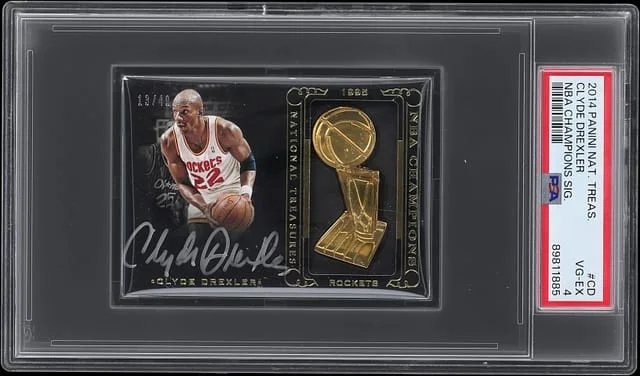 2014-15 Panini National Treasures Clyde Drexler NBA Champions Signature #NBA-CD card image