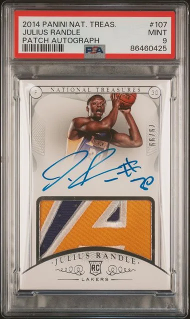 2014-15 Panini National Treasures Julius Randle Patch Autograph #107 card image