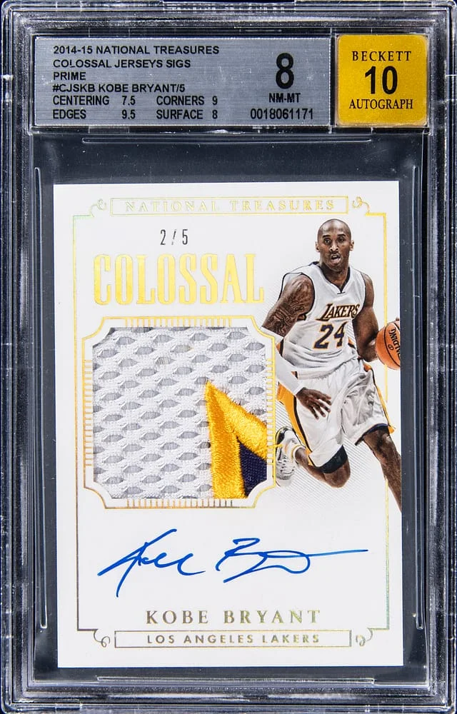 2014-15 Panini National Treasures Kobe Bryant Colossal Jersey Signatures Prime #CJS-KB card image