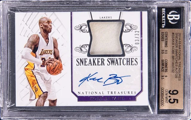 2014-15 Panini National Treasures Kobe Bryant Sneaker Swatches Autographs #SSA-KB card image
