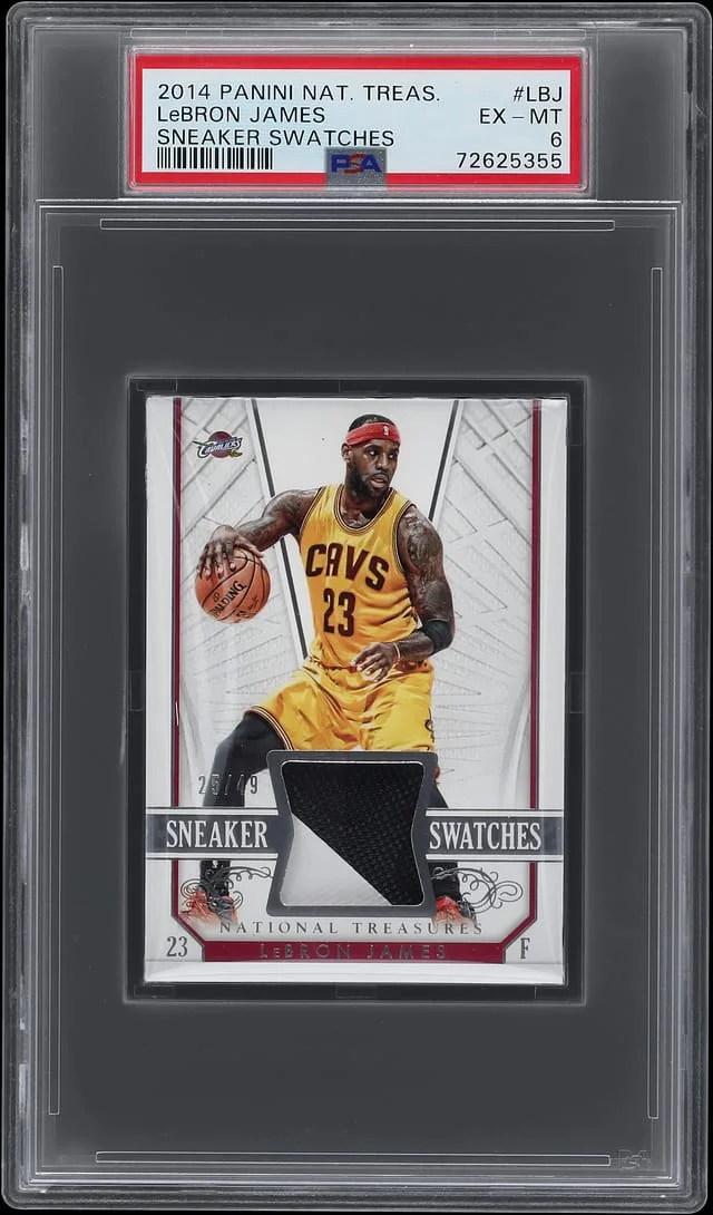 2014-15 Panini National Treasures LeBron James Sneaker Swatches #SS-LBJ card image