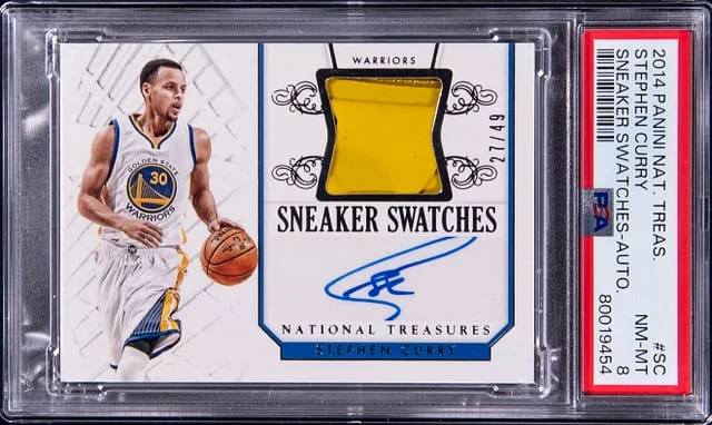 2014-15 Panini National Treasures Stephen Curry Sneaker Swatches Autograph #SSA-SC card image