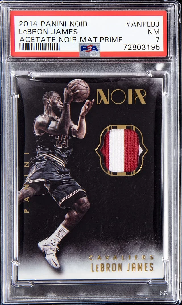 2014-15 Panini Noir LeBron James Acetate Noir Materials Prime #ANP-LBJ card image