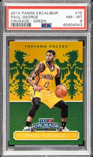 2014-15 Panini Paul George Excalibur Crusade Green #75 card image
