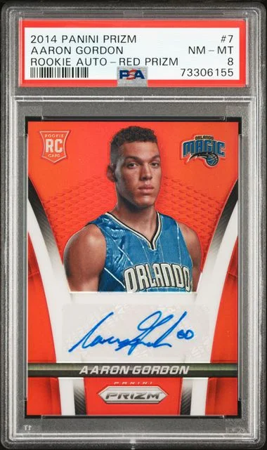 2014-15 Panini Prizm Aaron Gordon Autographs Red Prizm #7 card image