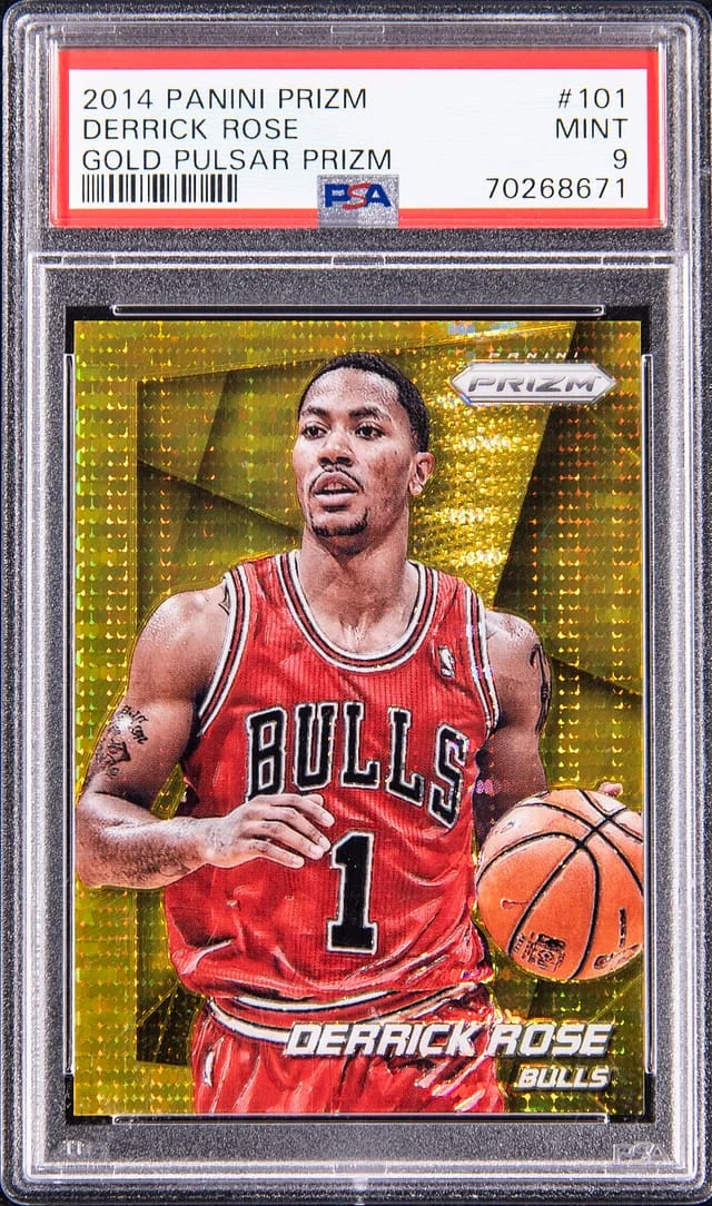 2014-15 Panini Prizm Derrick Rose Gold Pulsar Prizm #101 card image