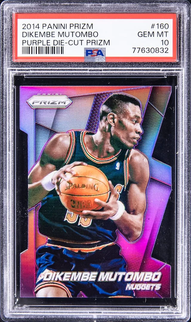2014-15 Panini Prizm Dikembe Mutombo Purple Die-Cut Prizm #160 card image