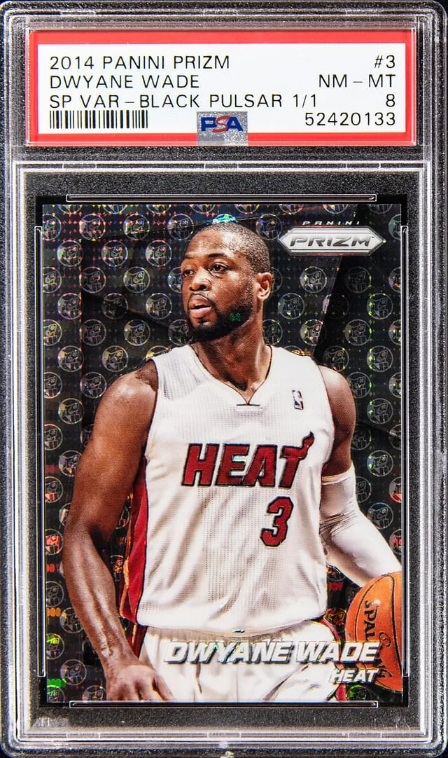 2014-15 Panini Prizm Dwyane Wade SP Variation Black Pulsar #3 card image