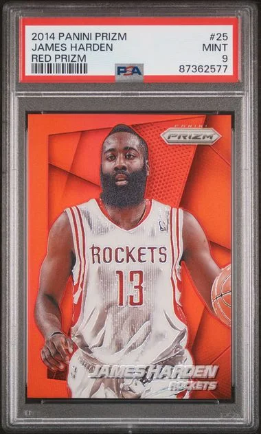 2014-15 Panini Prizm James Harden Red Prizm #25 card image