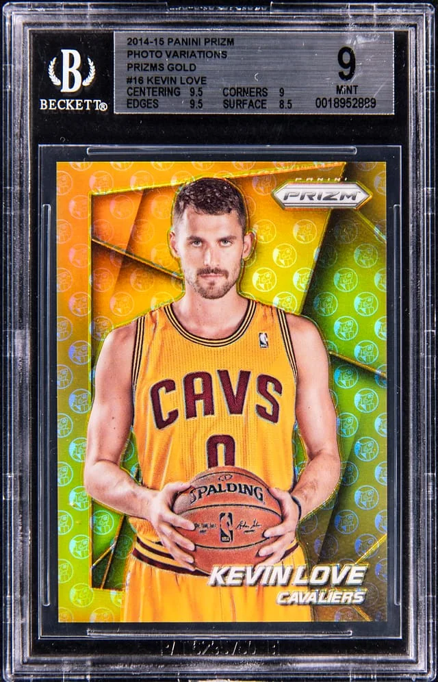2014-15 Panini Prizm Kevin Love Photo Variations Gold Prizm #16 card image