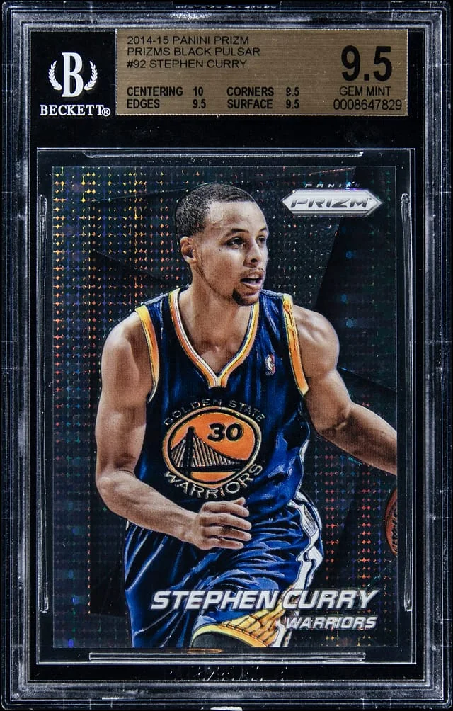 2014-15 Panini Prizm Stephen Curry Black Pulsar Prizm #92 card image