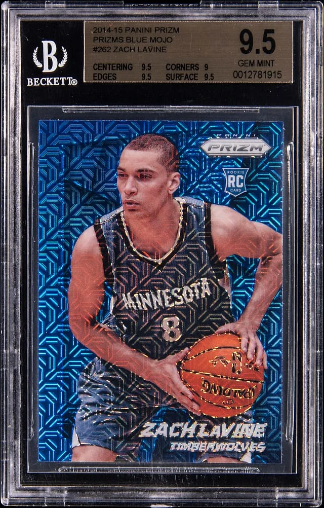 2014-15 Panini Prizm Zach LaVine Yellow & Red Mosaic Prizm #262 card image