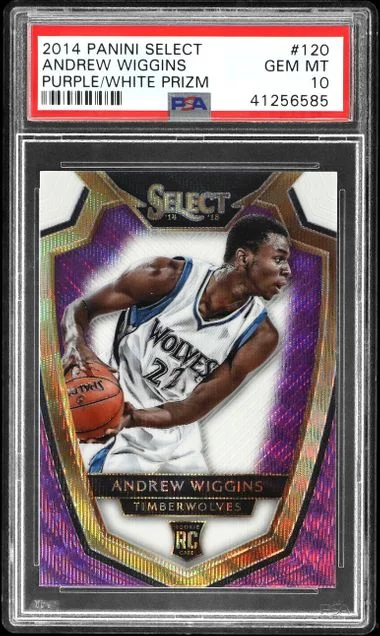 2014-15 Panini Select Andrew Wiggins Purple/White Prizm #120 card image