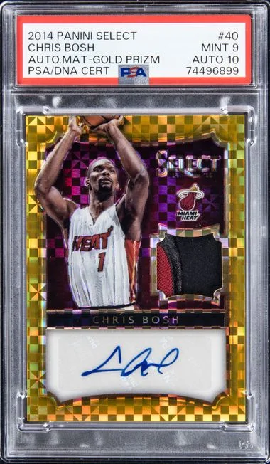 2014-15 Panini Select Chris Bosh Autograph Materials Gold Prizm #40 card image
