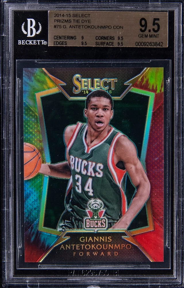2014-15 Panini Select Giannis Antetokounmpo Tie-Dye #75 card image