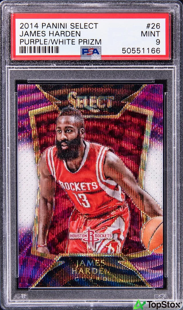 2014-15 Panini Select James Harden Purple/White Prizm #26 card image