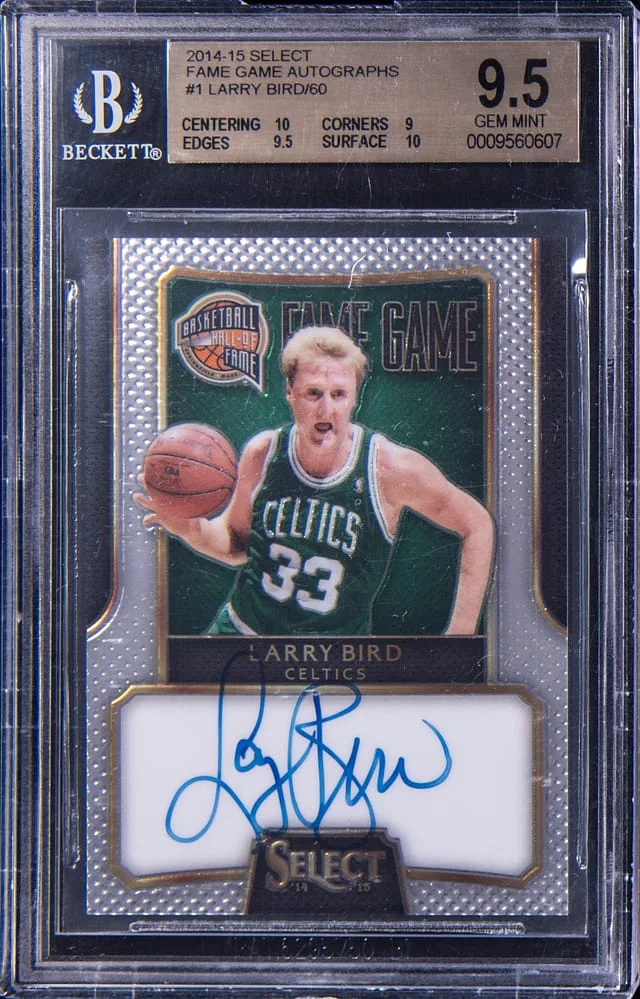 2014-15 Panini Select Larry Bird Fame Game Autographs #1 card image