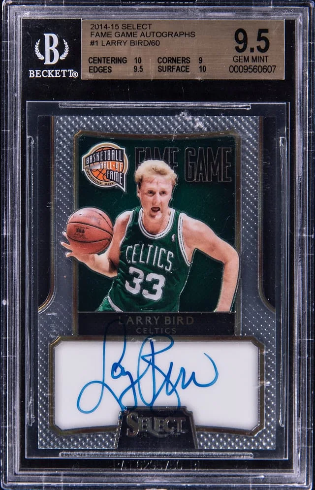 2014-15 Panini Select Larry Bird Fame Game Autographs #FG-LB card image