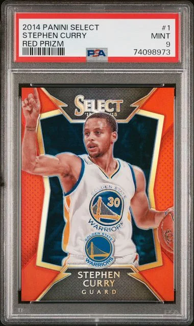 2014-15 Panini Select Stephen Curry Red Prizm #1 card image
