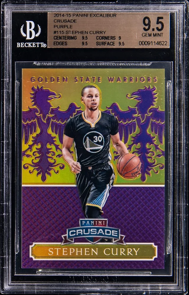 2014-15 Panini Stephen Curry Excalibur Crusade Purple #115 card image