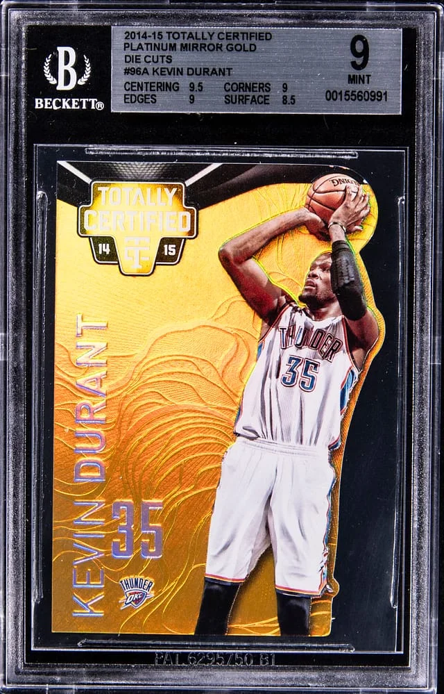 2014-15 Totally Certified Platinum Mirror Gold Die-Cuts Kevin Durant #96 card image