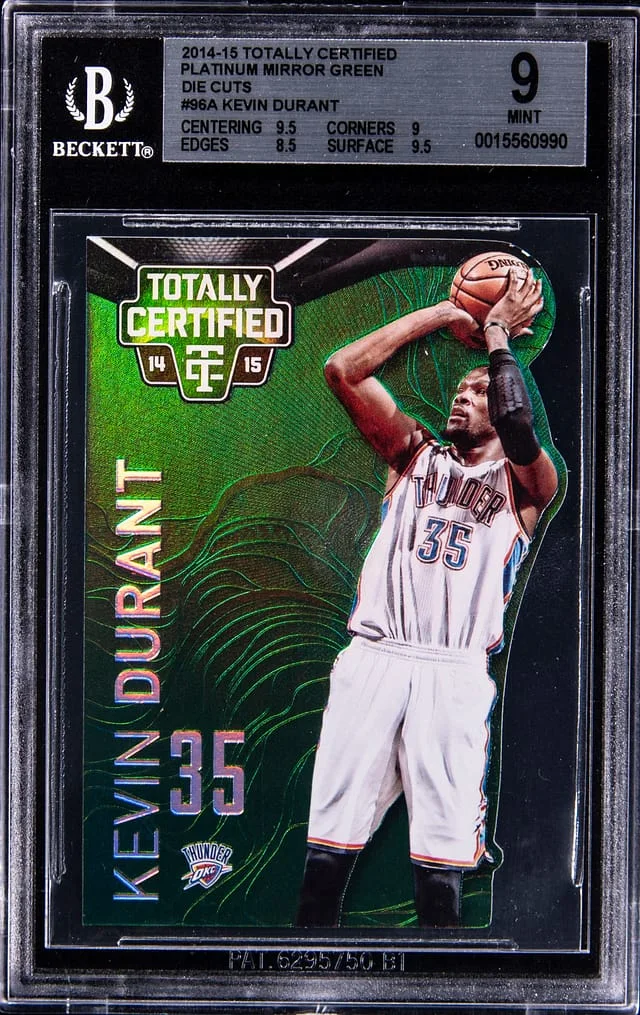 2014-15 Totally Certified Platinum Mirror Green Die-Cuts Kevin Durant #96 card image