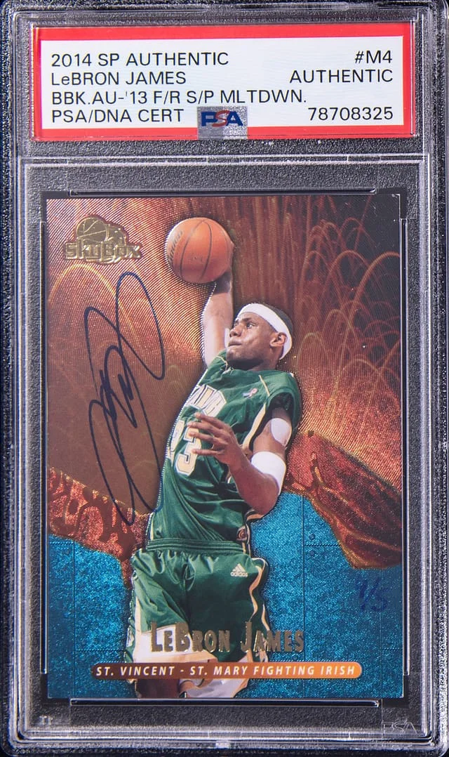 2014-15 UD SP Authentic Buyback Autographs '13-14 SkyBox Fleer Retro Meltdown LeBron James #M4 card image