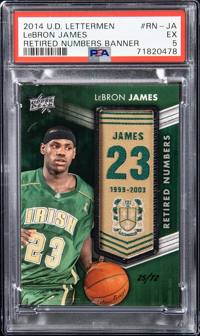2014-15 Upper Deck LeBron James Lettermen Retired Numbers Banner #RN-JA card image
