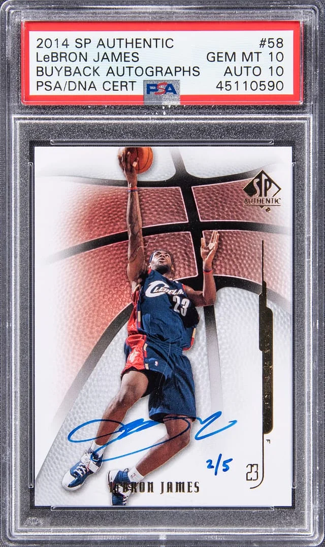 2014-15 Upper Deck SP Authentic LeBron James Buyback Autographs #58 card image