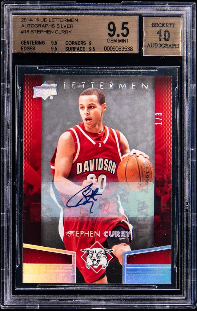 2014-15 Upper Deck Stephen Curry Lettermen Autographs Silver #18 card image