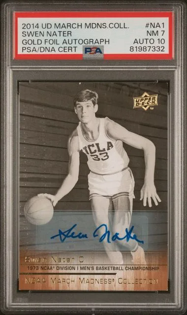 2014-15 Upper Deck Swen Nater March Madness Collection Gold Foil Autograph #NA-1 card image