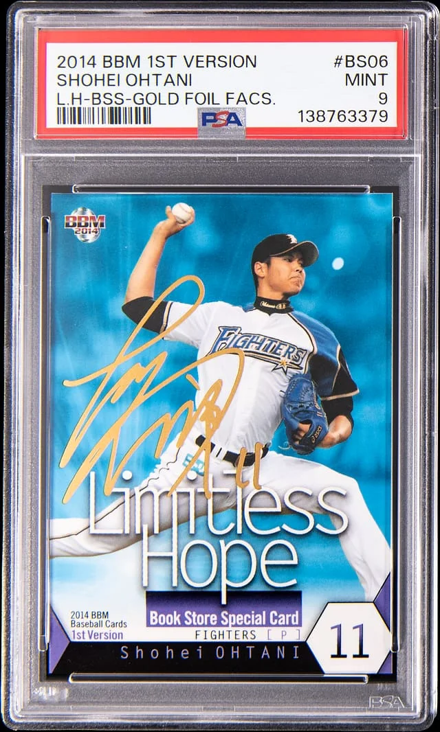 2014 BBM 1st Version Limitless Hope Book Store Special Gold Foil Facsimile Shohei Ohtani #BS06 card image