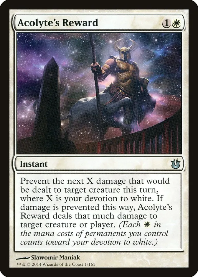 2014 Born of the Gods Acolyte's Reward uncommon #1 unlisted card image