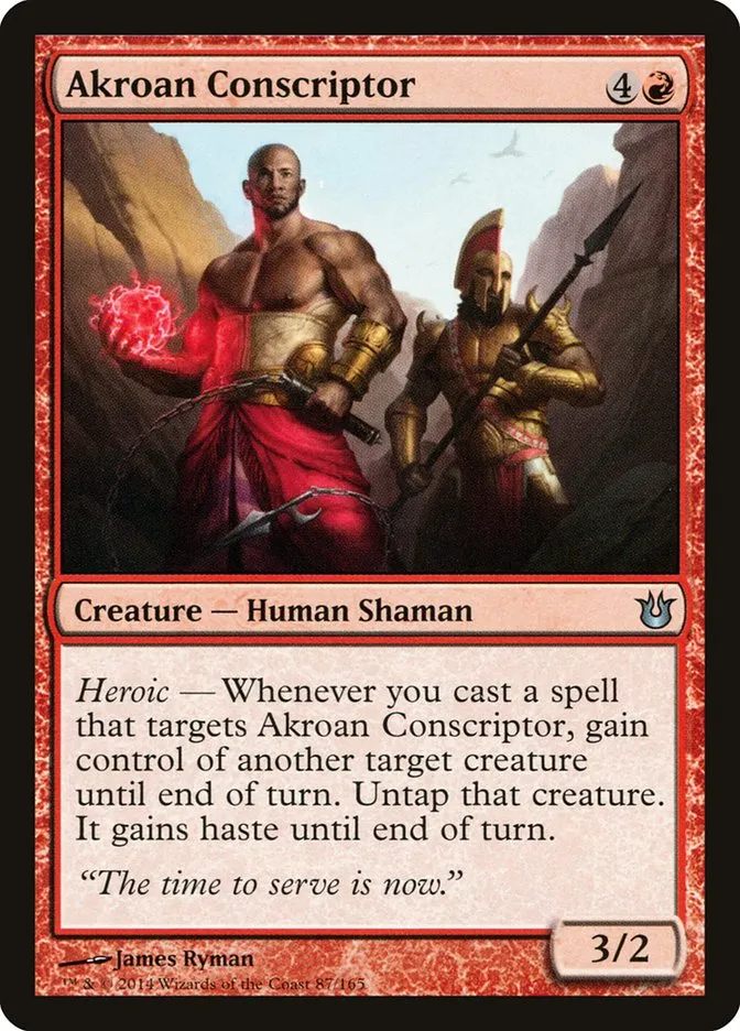2014 Born of the Gods Akroan Conscriptor uncommon #87 unlisted card image