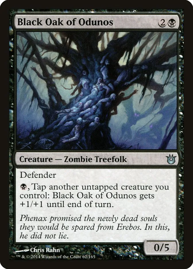 2014 Born of the Gods Black Oak of Odunos uncommon #62 unlisted card image