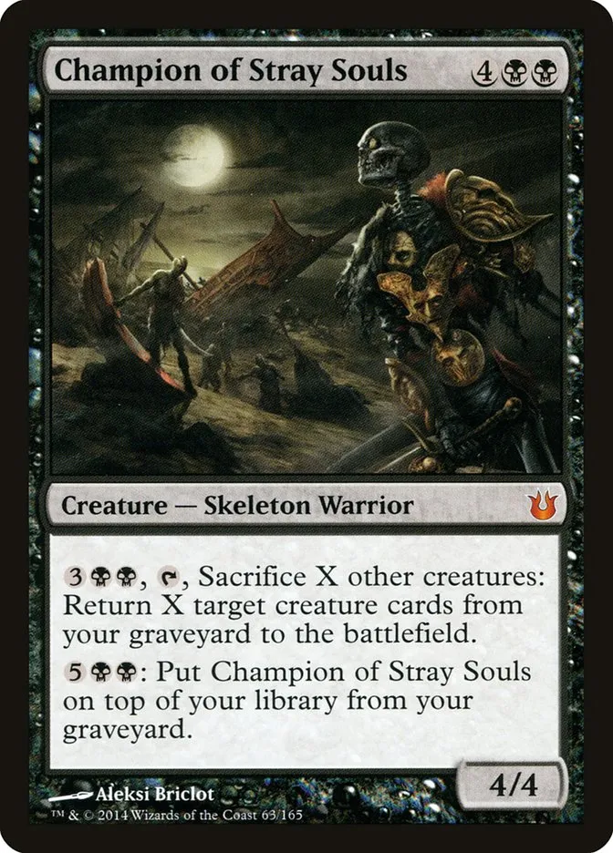 2014 Born of the Gods Champion of Stray Souls mythic #63 unlisted card image