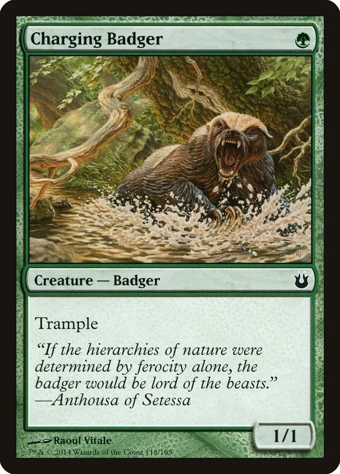 2014 Born of the Gods Charging Badger common #118 unlisted card image